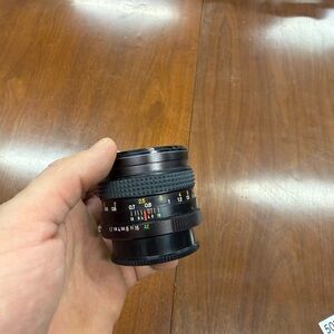 Konica AR Mount Camera Lens w Caps AE Manual Focus Lens